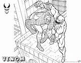 Venom Spiderman Coloring Pages Fighting Vs Printable Building Color Kids Print Getdrawings Getcolorings sketch template