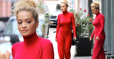 Rita Ora Puts On Seriously Sexy Display In Eye Popping Red Jumpsuit And