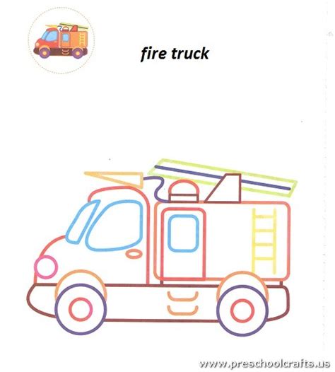 fire truck coloring pages  kindergarten preschool crafts