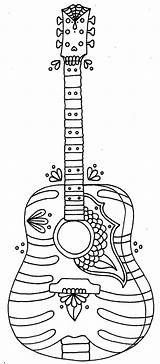 Coloring Pages Dead Skull Guitar Adult Popular Most sketch template