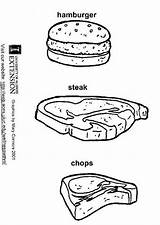 Steak Coloring Hamburger Chops Sheet Pages Printable Template Edupics sketch template