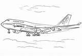 747 Boeing Coloring 400 Airbus Pages Colouring 777 Jet Aircraft Drawing sketch template