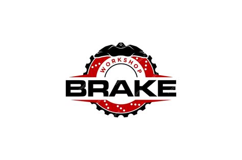 premium vector brake pads disk brake logo design automotive car performance workshop icon symbol