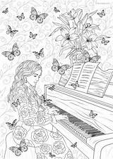 Pianist Mandala Mandalas Favoreads Colorir Adults Imprimir Coloriage Musicais sketch template