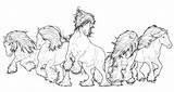 Herd Vanner Colouring Pferde Doodle Pegasus Friesian Volwassenen sketch template
