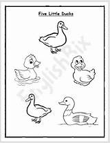 Little Five Printable Ducks Duck Worksheet Coloring Englishbix Pages sketch template