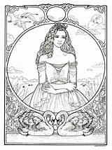 Coloring Pages Swan Princess Adult Maiden Books Fairy Choose Board sketch template