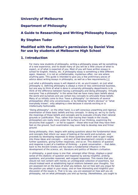 philosophy essay guide