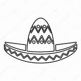 Hat Mexican Drawing Getdrawings sketch template