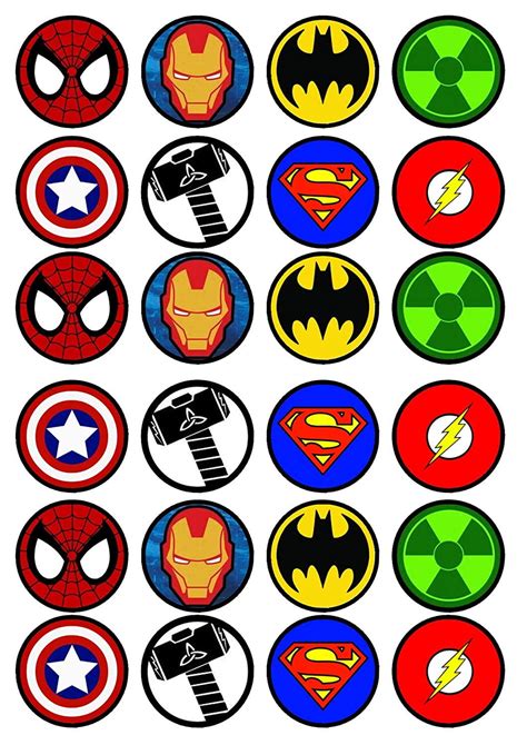 superhero edible cupcake toppers images abpid walmartcom