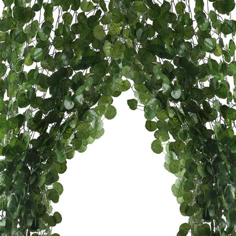 pack  artificial fake hanging vines plant faux silk green leaf garlands home garden