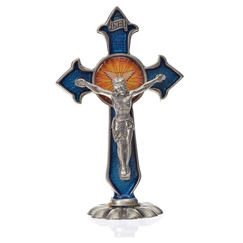 holy spirit cross pointed  zamak  blue enamel xcm