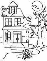 Coloring House Haunted Pages Simple Color Printable Getcolorings Print sketch template