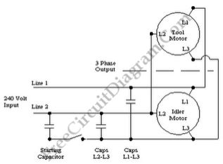 phase  single phase rotary converter electronic circuit diagram