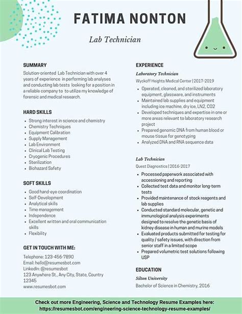 lab technician resume samples templates pdfdoc  rb