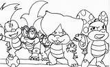 Coloring Koopalings Pages Koopa Kids Clipart Library sketch template