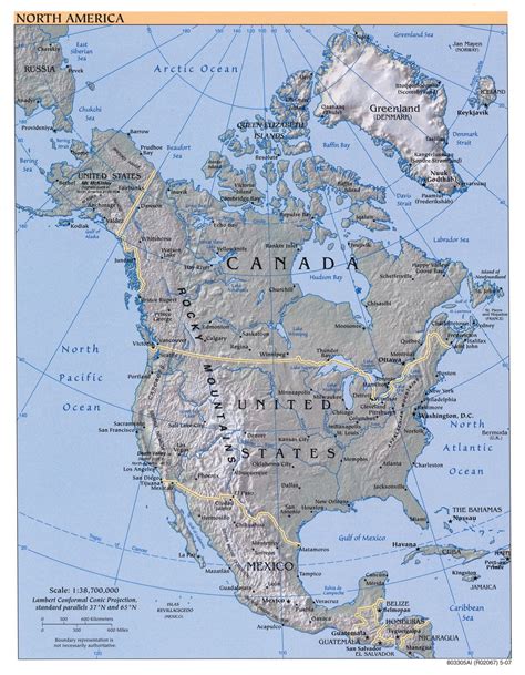 kaart noord amerika landen kaart topografie noord amerika
