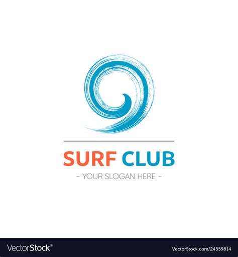 surf club logo template design  wave vector image