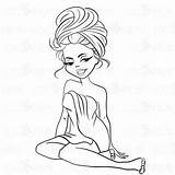 Spa Clipart Coloring Pages Cute Digi Fashion Girl Etsy Scrapbook Choose Board sketch template