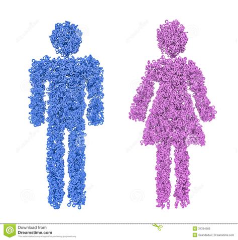 male female gender figures stock illustration