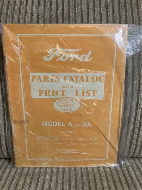 vintage ford parts catalog  price list model   aa   macs