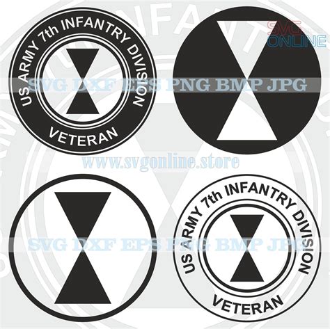 Us Army 7th Infantry Division Svg Dxf Png Clipart Vector Etsy