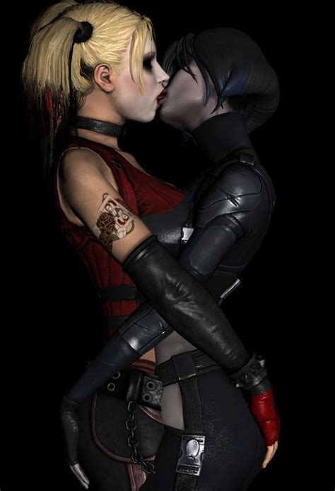 Harley Quinn And Domino Lesbian Kiss Domino Mutant Mercenary Porn