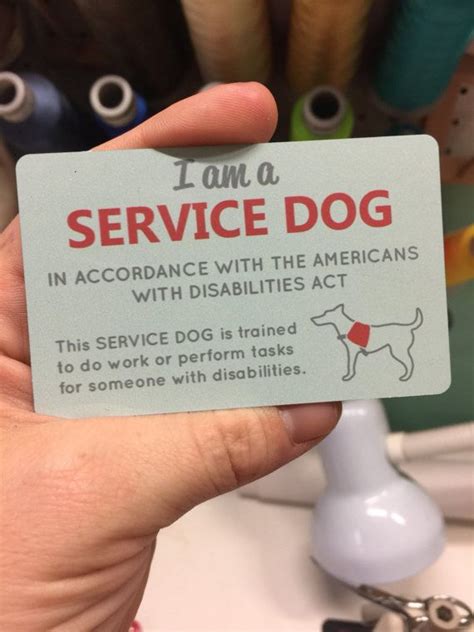 service dog  information card waterproof semi gloss thin etsy