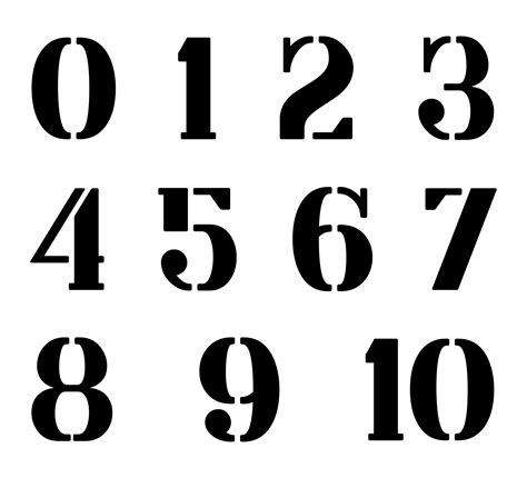 number stencil printable