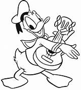 Coloring Pages Donald Duck Playing Guitar Clipart Cliparts Ukulele Clip Girl Colouring Printable Angel Hero Color Sheet Ren Stimpy Guardian sketch template