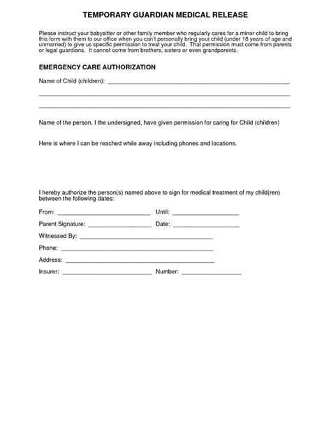 medical authorization letter templates   word  consent