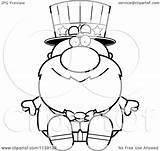 Uncle Sam Sitting Clipart Cartoon Outlined Coloring Vector Thoman Cory Royalty sketch template