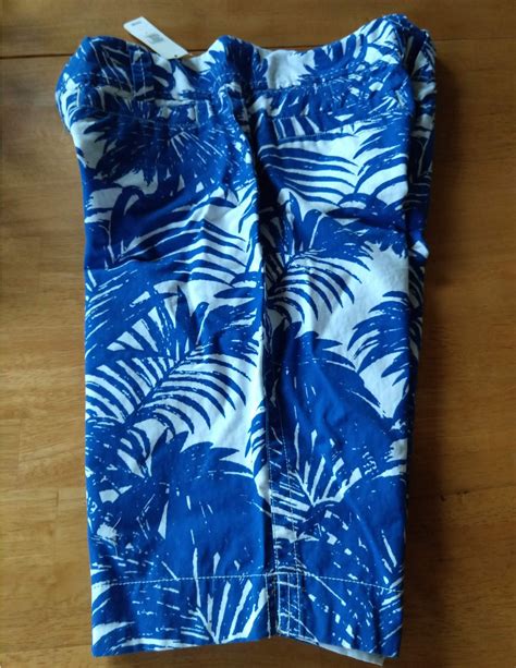 old navy womens mid rise 100 cotton bermuda shorts size 4 blue