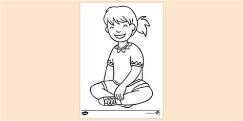 lovely child sitting colouring sheet colouring sheets