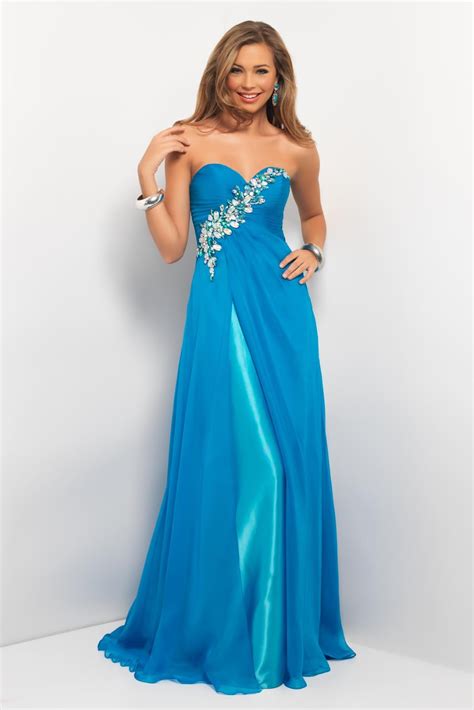 dressybridal popular blue prom dresses   prom