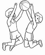 Basketball Coloring Pages Kids Boys Jump Two Color Children Air Colouring Printable Print Celtics Funny Netball Play Boston Justcolor Popular sketch template