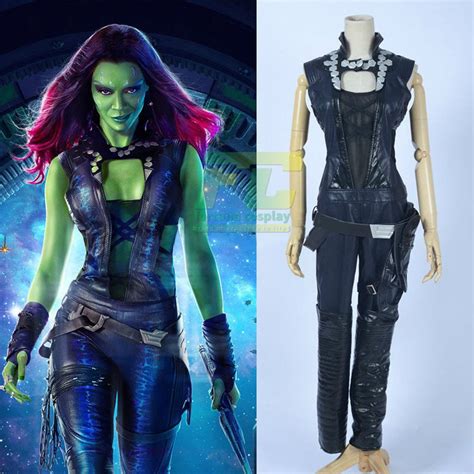 Free Shipping Guardians Of The Galaxy Film Gamora Cosplay Costume