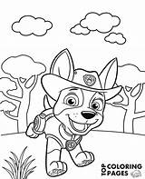 Coloring Patrol Paw Tracker Pages Printable Color Print Getcolorings Pup sketch template