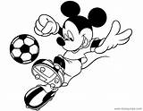 Mickey Soccer Mouse Coloring Pages Kicking Ball Disneyclips sketch template