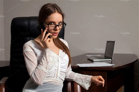 sexy secretary is discussing high quality business images ~ creative