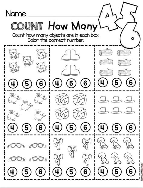 preschool number worksheets