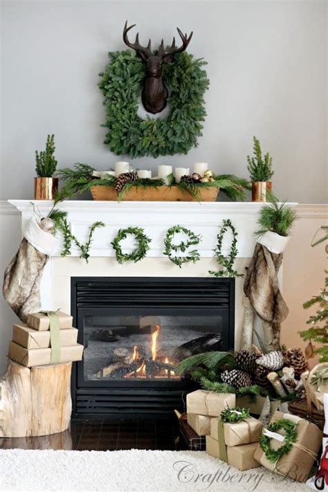 festive christmas mantel decorating ideas  blissful nest
