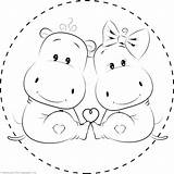 Hippo Coloring Baby Pages Cute Sheets Template Print Choose Board sketch template