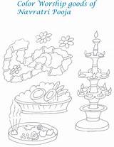Coloring Navratri Kids Pages Printable Diwali Puja Worship sketch template