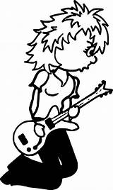 Rocker Playing Chick sketch template