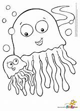 Jellyfish Coloring Pages Drawing Kids Color Printable Print Animals Realistic Getdrawings Paintingvalley Cute sketch template