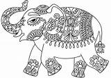 Elefante Indio Bandera Elephants Colorare Drukuj sketch template