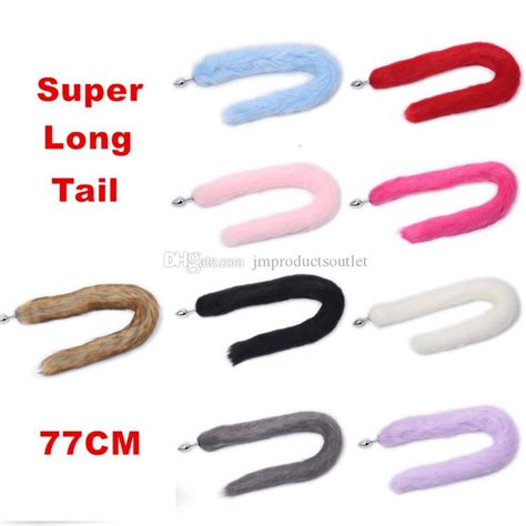 New Multiple Colour 77cm Super Long Tail Aluminum Alloy Metal Butt Plug