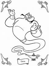 Genie Coloring Pages Aladdin Color Template Getcolorings Disney Getdrawings sketch template