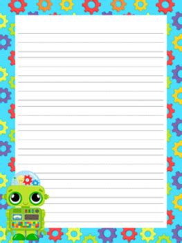 robot writing paper  styles  pink posy paperie tpt